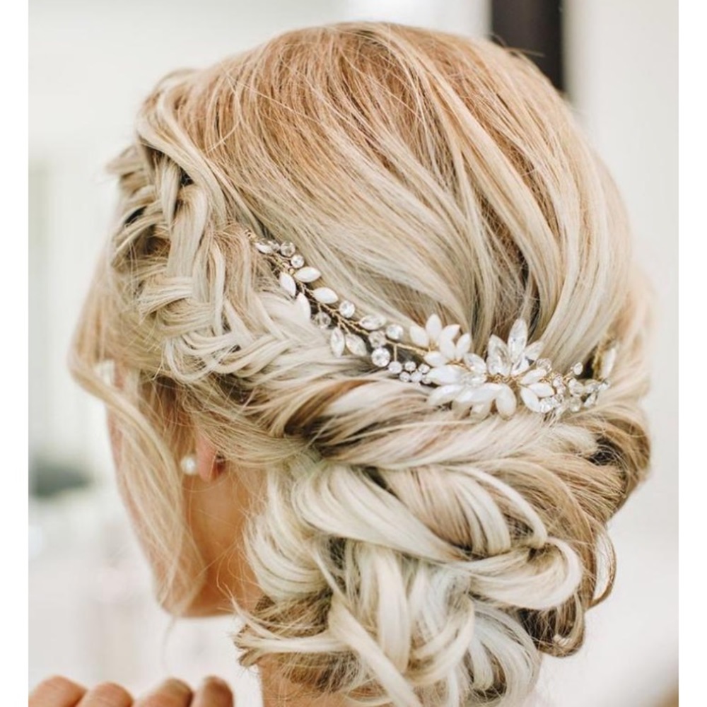 NWOT! Brides & Hairpins RHEA HALO COMB gold bridal comb